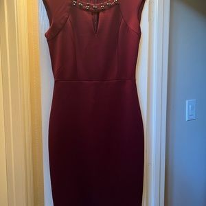 New York and company midi dress - deep maroon/wine color